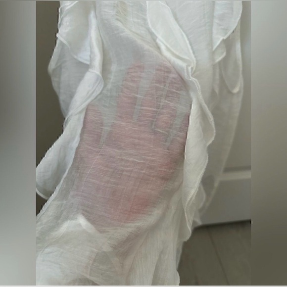 Zara White Ruffled Sleeveless Top NWT - Picture 4 of 5